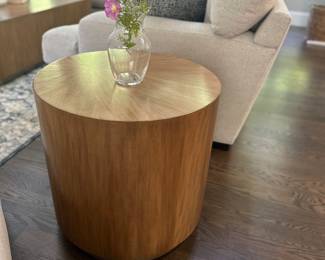 Contemporary drum style end table