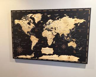 World map canvas wall art