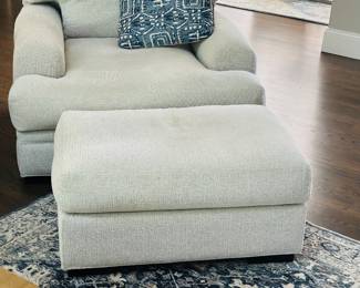 H M Richards chair with matching ottoman