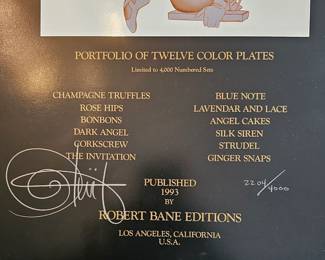 1993 limited edition color plate set of 12 pin-up art by artist OLIVIA De Berardinis.