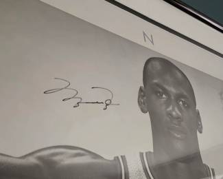 Vintage iconic 1989 Nike Michael Jordan autographed "Wings" poster.