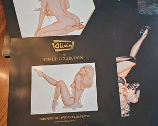 1993 limited edition color plate set of 12 pin-up art by artist OLIVIA De Berardinis.