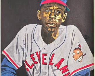Original watercolor painting of HOFamer Satchel Paige by listed artist Rick Jackson.