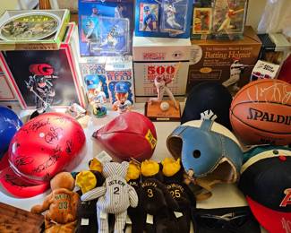 Autographed batting helmets, baseball caps, gloves & MORE