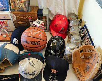 Autographed batting helmets, baseball caps, gloves & MORE