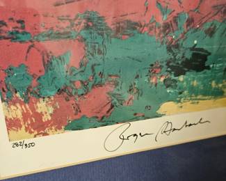 Limited edition framed lithograph signed by HOF Roger Staubach & artist Leroy Neiman.