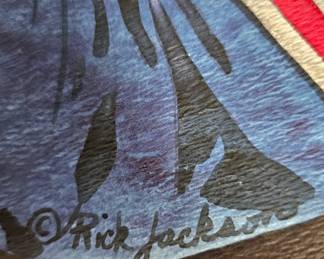 Original watercolor painting of HOFamer Satchel Paige by listed artist Rick Jackson.