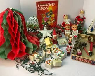 Vintage Christmas Lot including Knee Hugger Christmas Elves