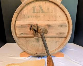 Antique Cedar Cylinder Butter Churn