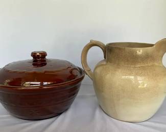 Stoneware Bean Pot  Pitcher