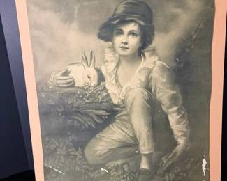 Vintage Reproduction f Boy and Rabbit by Sir Henry Raeburno