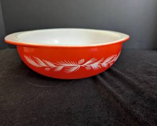Vintage Pyrex  Holiday Pine Cone 2 QT Casserole Dish