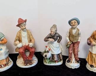 Vintage Hand Painted Bisque Porcelain Figurines