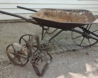 Antique Wheelbarrow  Cultivator