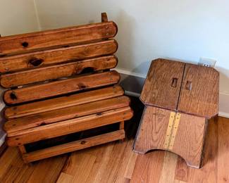 Handmade Childs Bench  Folding Stool