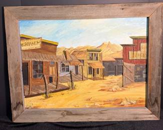 Vintage 3D Western Themed Painting