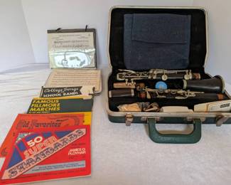 Vintage Bundy Clarinet With Music