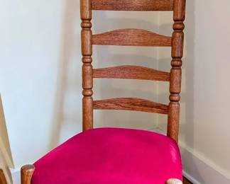 Antique Ladder Back Oak Rocking Chair