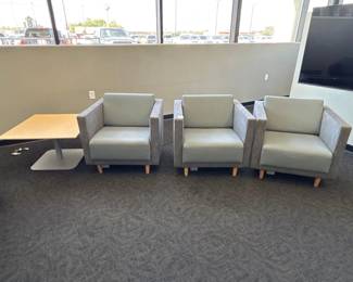 (3) HON Grove lounge seats with side table