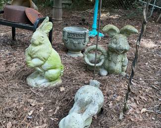 Concrete garden rabbits