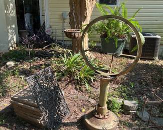 Vintage cast iron yard art!!