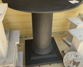 Table made from an old porch column