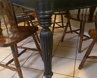 Close-up detail of table legs