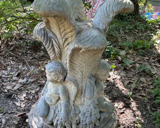 Very heavy, solid concrete base for birdbath or table!
