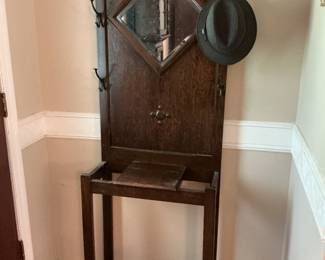 Antique oak hall tree…great condition 