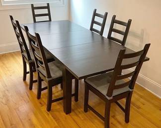 Wooden Black Table And Chairs