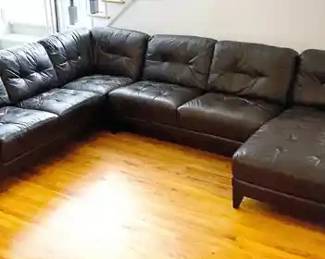 Black Leather Sectional