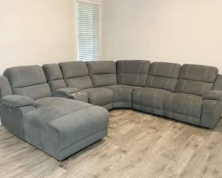  02 Grey Electric Reclining Sofa