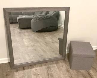 Grey Mirror And Storage Cushion