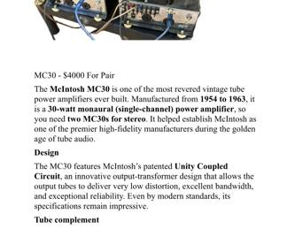 $4000 for pair MC 30 