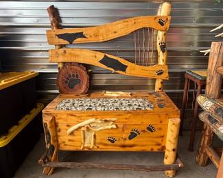 Wood Bear Bench