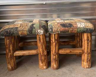 Cushioned Wooden Stools
