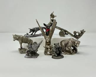 Pewter Animal Sculptures