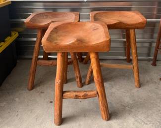Three Wooden Stools