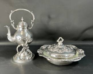 Vintage FB Rogers Teapot & Serving Ware