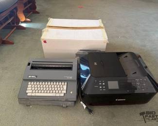 1014 Canon Pixma Printer, Apple ImageWriter II, Smith Corona SL105 Typewriter