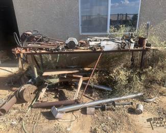 1824 Work Bench, Bench Vise, Ridgid Pipe Threader, Steel Cable