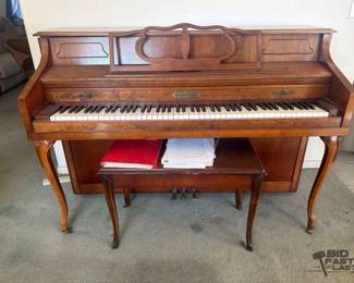 1010 Schafer Sons Piano with Sheet Music