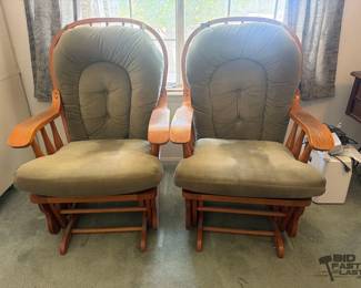1020 2 Wooden Rocking Chairs