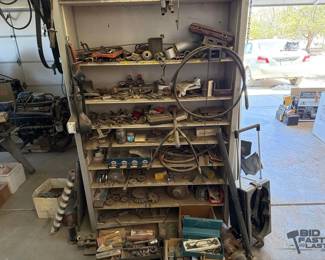 2064 Standing Shelf of Misc Tools and Parts