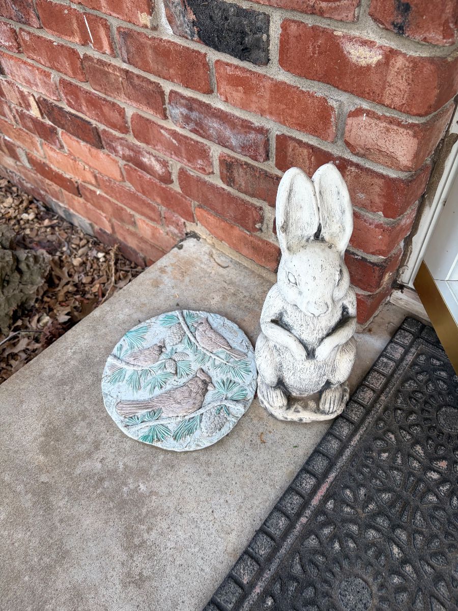 Cement bunny decor