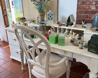 Office desk with filing cabinet