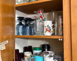 Vintage glasses, coffee mugs