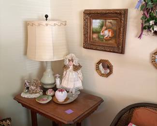 Vintage furniture, table lamps