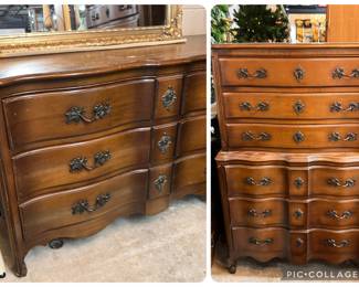 Vintage dresser and chest of drawers