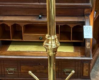 Large vintage brass coat/hat rack 